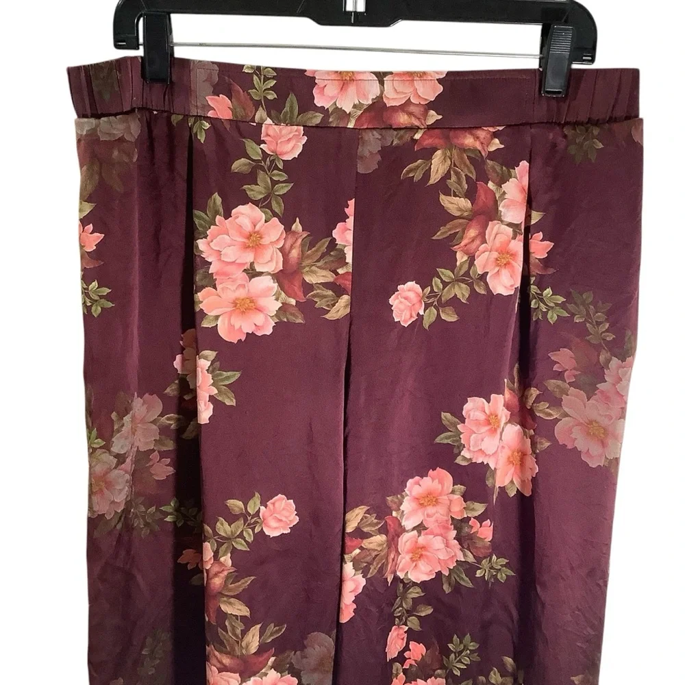 Johnny Was 100% Silk Winonna Easy Wide Leg Pants Floral - Picture 2 of 8